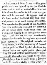 News article from The Alleganian - Chesapeake & Ohio Canal - August 3, 1864