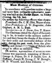 News article from The Alleganian - Mass Meeting of Citizens - August 10,1864