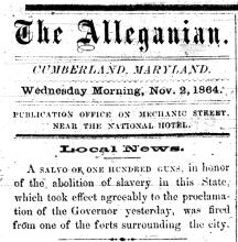 News article from The Alleganian - Local News,  1864-11-02