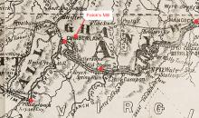 Map of Alleghany with Folck's Mill marked - Map circa 1875