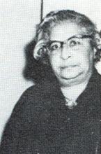 Cropped black and white photo of Edith C. Bracey