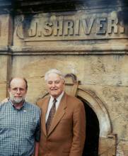 Al Feldstein and Sargent Shriver visiting one of the Shriver family crypts in Cumberland, MD