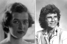 2 portrait photos; Elizabeth Doub and Betty Workman