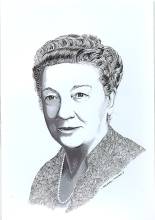 Sketch drawing portrait of Henrietta Schwarzenbach R.N.