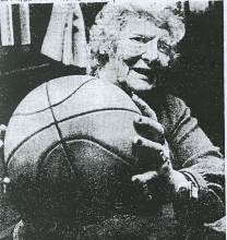 Photo of Marie Boyd Eichler holding a basketball