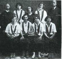 Girls team photo Central High School basketball team, 1920s