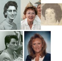 Allegany County Board of Education women; Mary Robb, Margaret Hamilton, Susan Coyle, Adrienne Ottaviani and Brenda Ferguson