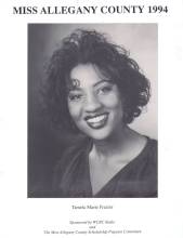Formal portrait for Miss Allegany County 1994, Tamela Frazier