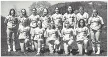 Team photo of girls Allegany High State Softball Champions, 1999