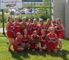 Team photo of Girls Fort Hill High State Softball Champions, 2008