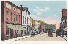 Postcard illustration of Main Street, Lonaconing MD circa 1900s