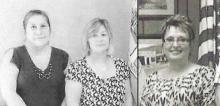 2 photos; 2 women and 1 women standing; Donna P. Fracasso and Janet M. Bryan; Brenda Rice