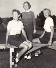 Photo circa 1960s, 3 women at Cumberland Country Club Ladies Invitational Golf Tournament