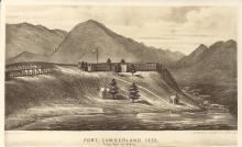 Postcard drawing of Fort Cumberland 1755