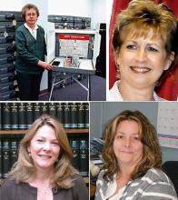 4 photos of Cumberland City Clerks; Audrey Wolford, Sharon Clark, Margie Woodring, and Allison Layton