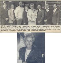 1990 Newspaper article of Carpendale, West Virginia elected officials and Mayor Doris Marion Marks 