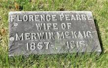 Grave marker of Florence Pearre Wife of Merwin McKaig 1857-1915