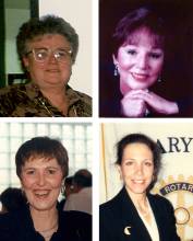 4 photos of women; nne Gormer, Carolyn Brown, Amy Schwab-Owens, and Shirley Giarritta
