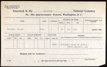 Scan of document from War Department of Interment in the Antietam National Cemetery