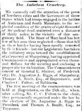 Article in Herald & Torch Light, 1865 - "The Antietam Cemetery"