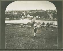 looking across the Potomac River at Shepherdstown, West Virginia from Ferry Hill plantation on the Maryland side