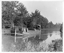 loaded canal boat on its way to Georgetown to unload its cargo of coal