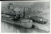 Steam boat near wharf at Williamsport, circa late 1800s