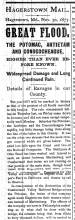 Article in Herald Mail, 1877 - "GREAT FLOOD."