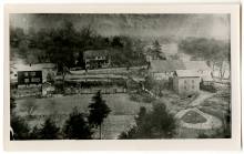 This photograph shows the whole complex at Charles Mill, built along Camp Spring Run