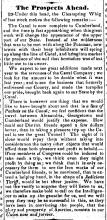 News article in Herald of Freedom, 1851 - "The Prospects Ahead."