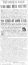 Article in Herald of Freedom & Torch Light, 1852 - "TRUSTEE'S SALE."