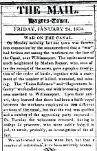 Article in Hagerstown Mail, 1834 - "War on the Canal."