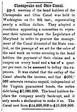Article in Herald of Freedom & Torch Light, 1856 - "Chesapeake and Ohio Canal."