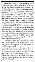 News article in Herald of Freedom & Torch Light, 1864 - "Terrible Disaster."