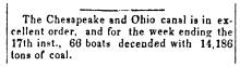 News article in Herald of Freedom & Torch Light, 1856 - on the Chesapeake and Ohio Canal