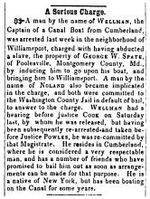 News article in Herald of Freedom & Torch Light, 1856 - "A Serious Charge."