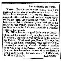 Editorial in Herald of Freedom and Torch Light, 1856 - "For the Herald and Torch."