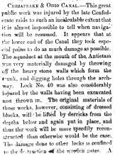 Article in The Alleganian, 1864 - "Chesapeake & Ohio Canal."