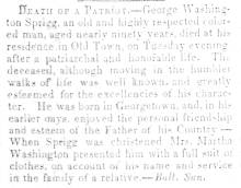 News article in Herald of Freedom & Torch Light, 1852 - "Death of a Patriot."