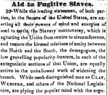 Opinion in Herald of Freedom, 1850 - "Aid to Fugitive Slaves."