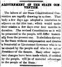 Notice in Herald & Torch Light, 1864 - "Adjournment of the State Convention."