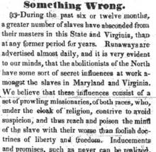 Opinion in Herald of Freedom, 1846 - "Something Wrong."