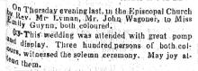 News article from The Weekly Casket - "Large wedding, 1850"