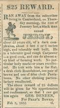 Ad in The Advocate, Cumberland, 1833 - "$24 REWARD." by Geo. Deneen
