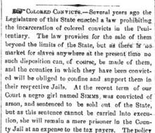News article in Herald of Freedom & Torch Light, 1862 - "Colored Convicts"