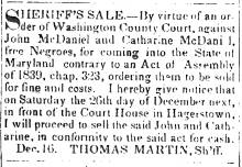 Ad in News, 1846 - "Sheriff's Sale"