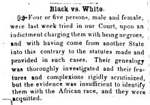 News article in Herald of Freedom & Torch Light, 1855- "Black vs. White"