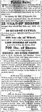 Advertisement from Cumberland Alleganian "Public Sale", 1845
