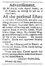 Ad in Washington Spy, 1794 - "Advertisement."