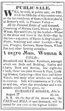 Ad in Torch Light & Public Advertiser, 1829 - "Public Sale."